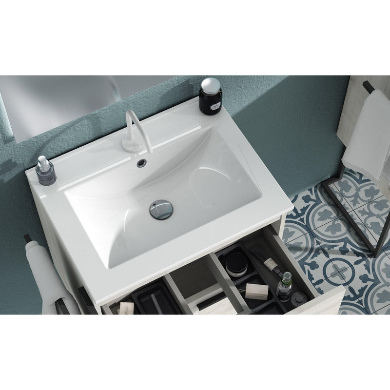 Lucena Bath Scala 24" single sink Vanity in Abedul, White or Tera. - Backyard Provider