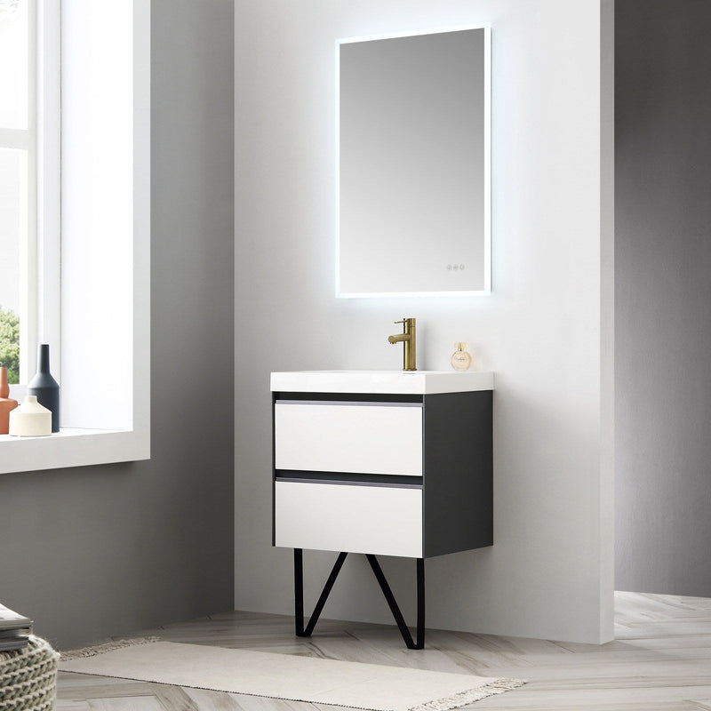 Blossom Berlin – 24 Inch Vanity – Glossy White & Glossy Grey - V8019 24 01 - Backyard Provider