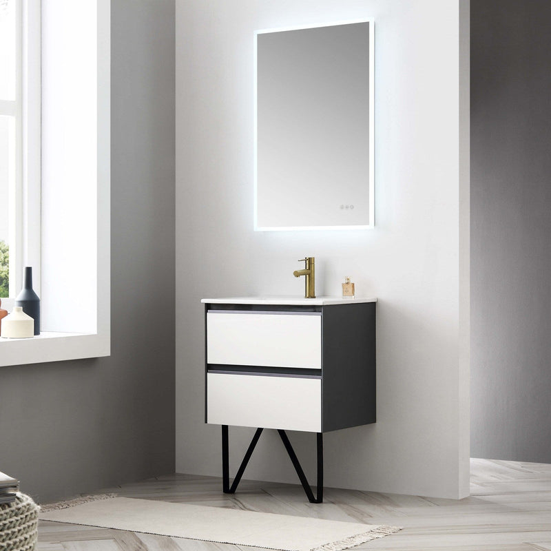 Blossom Berlin – 24 Inch Vanity – Glossy White & Glossy Grey - V8019 24 01 - Backyard Provider