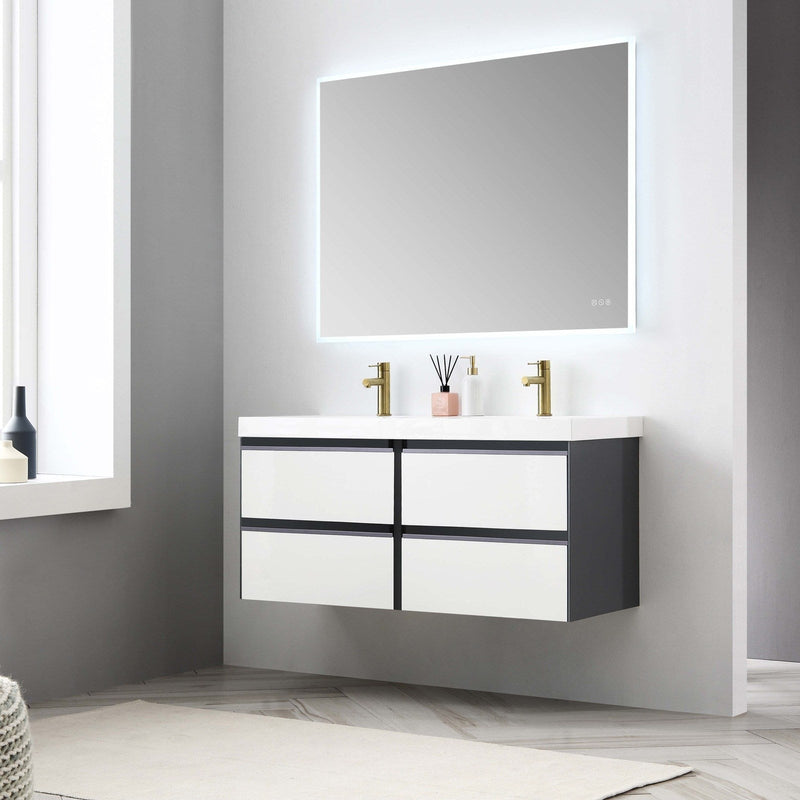 Blossom Berlin – 48 Inch Vanity – Glossy White & Glossy Grey - V8019 48 01 - Backyard Provider