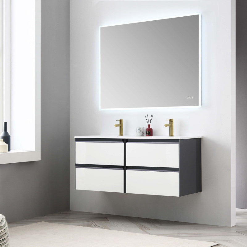 Blossom Berlin – 48 Inch Vanity – Glossy White & Glossy Grey - V8019 48 01 - Backyard Provider