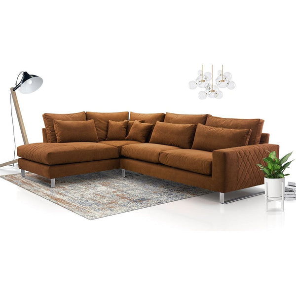 Maxima House FLORA Brown Sectional Sofa - Backyard Provider