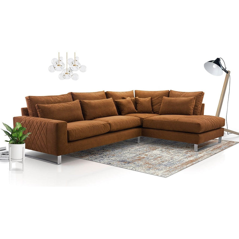 Maxima House FLORA Brown Sectional Sofa - Backyard Provider