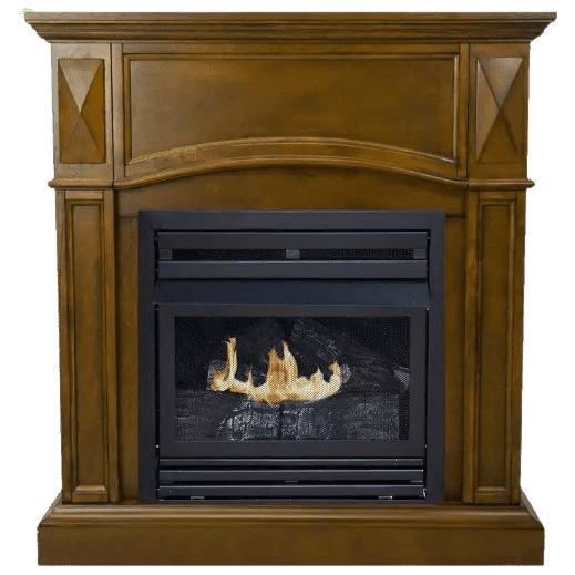 Pleasant Hearth 20,000 BTU 36 in. Compact Convertible Ventless Natural Gas Fireplace in Heritage New