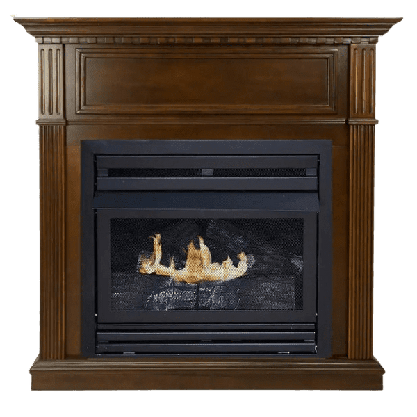 Pleasant Hearth 27,500 BTU 42 in. Convertible Ventless Propane Gas Fireplace in Cherry New