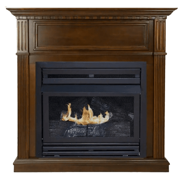 Pleasant Hearth 27,500 BTU 42 in. Convertible Ventless Propane Gas Fireplace in Cherry New