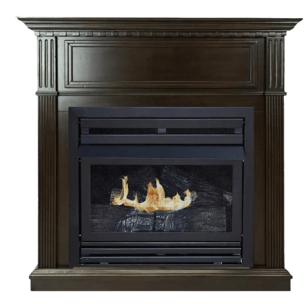 Pleasant Hearth 27,500 BTU 42 in. Convertible Ventless Natural Gas Fireplace in Tobacco New