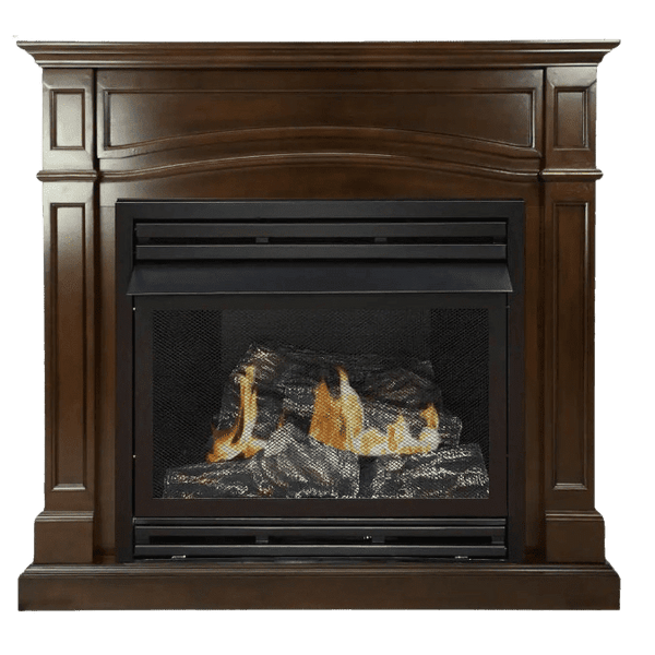 Pleasant Hearth 32,000 BTU 46 in. Full Size Ventless Propane Gas Fireplace in Cherry New