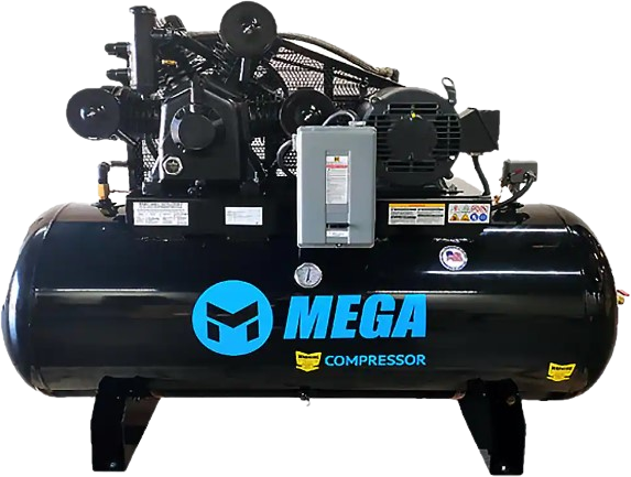 Mega Compressor Air Compressor 120 Gallon 15 HP 175 PSI Electric Start New MP-15120H3-U