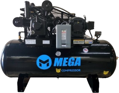 Mega Compressor Two-Stage Air Compressor 15 HP 120 Gallon 460V 3-Phase Electric Start New MP-15120H3-U460