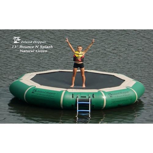 Island Hopper Water Trampolines - 17' Island Hopper "Bounce & Splash" - 17'BNS- GR