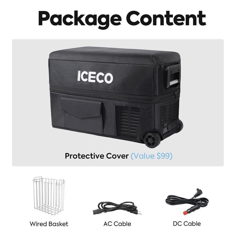 51QT JP50 Pro Wheeled Portable Freezer With Cover Camping Fridge Car Fridge | ICECO
