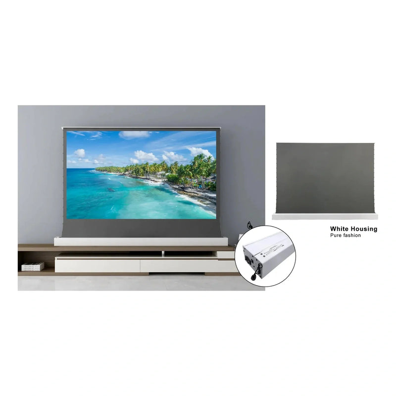 VIVIDSTORM S ALR Motorized Tension Floor Rising Obsidian Long Throw Projector Screen