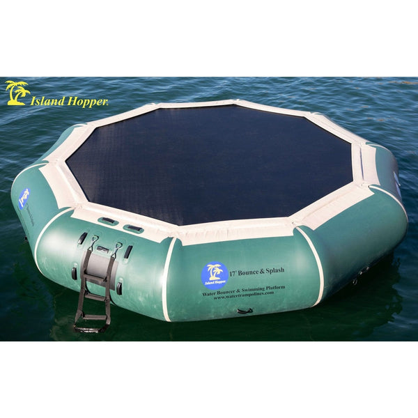 Island Hopper Water Trampolines - 17' Island Hopper "Bounce & Splash" - 17'BNS- GR