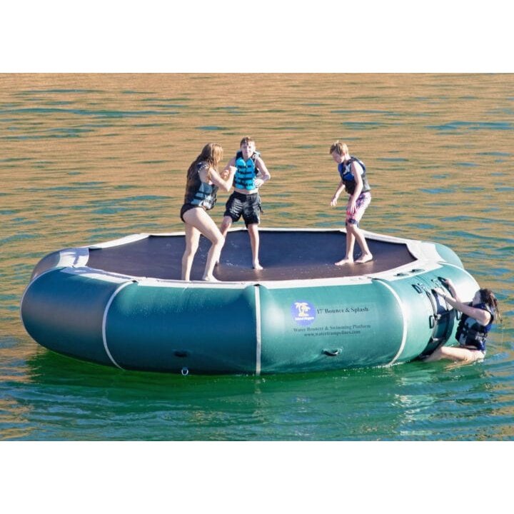 Island Hopper Water Trampolines - 17' Island Hopper "Bounce & Splash" - 17'BNS- GR