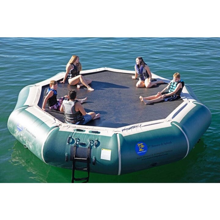 Island Hopper Water Trampolines - 17' Island Hopper "Bounce & Splash" - 17'BNS- GR