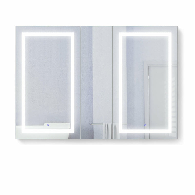 Krugg Svange 60″ X 42″ DLRR Double LED Medicine Cabinet with Dimmer & Defogger SVANGE6042DLRR - Backyard Provider