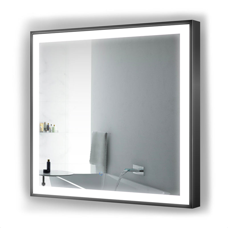 Krugg Soho 36" X 36" Black LED Bathroom Mirror SOHO3636B - Backyard Provider