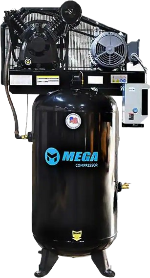 Mega Compressor Air Compressor with Mag Starter 80 Gallon 7.5 HP 175 PSI Electric Start New MP-7580VM