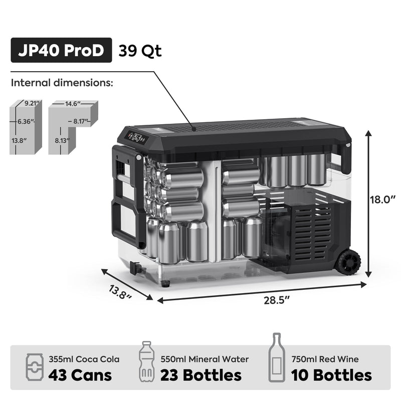 39QT JP40 Pro Dual Zone Wheeled Portable Freezer With Cover | ICECO