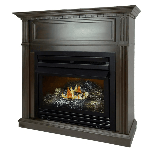 Pleasant Hearth 27,500 BTU 42 in. Convertible Ventless Natural Gas Fireplace in Tobacco New