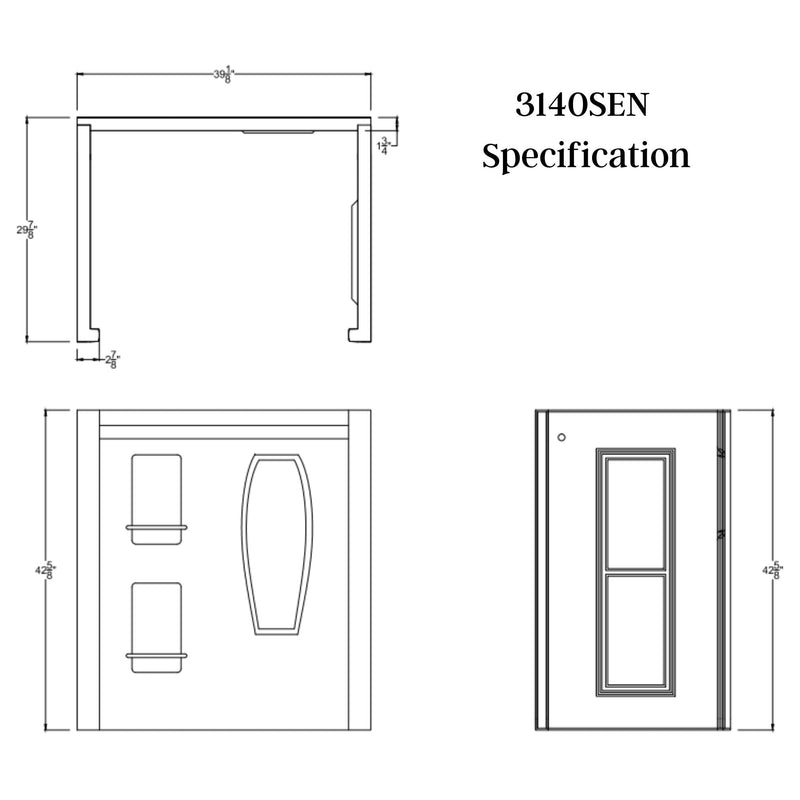 Meditub Shower Enclosure 31 x 40  3-Piece Walk-In Bathtub Surround in White 3140SEN - Backyard Provider