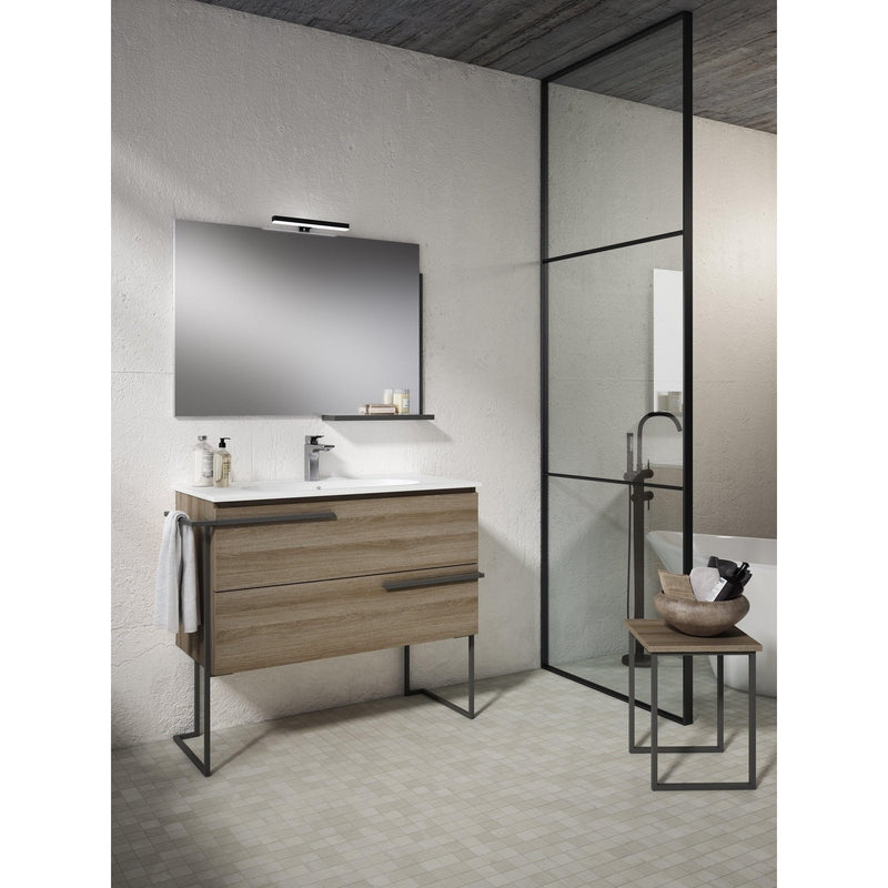 Lucena Bath Scala 24" Single Sink Vanity with Legs and Towel Bar in Abedul, White or Tera. - Backyard Provider