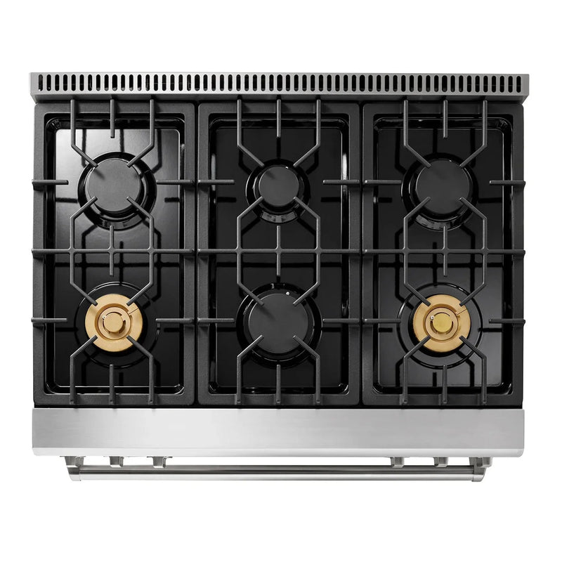 Thor Kitchen Appliance Package - 36 In. Gas Range, Range Hood, AP-TRG3601LP-W