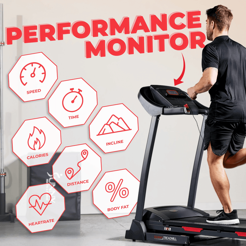 Sunny Health & Fitness Premium Folding Auto-Incline Smart Treadmill with Exclusive SunnyFit App Enhanced Bluetooth Connectivity