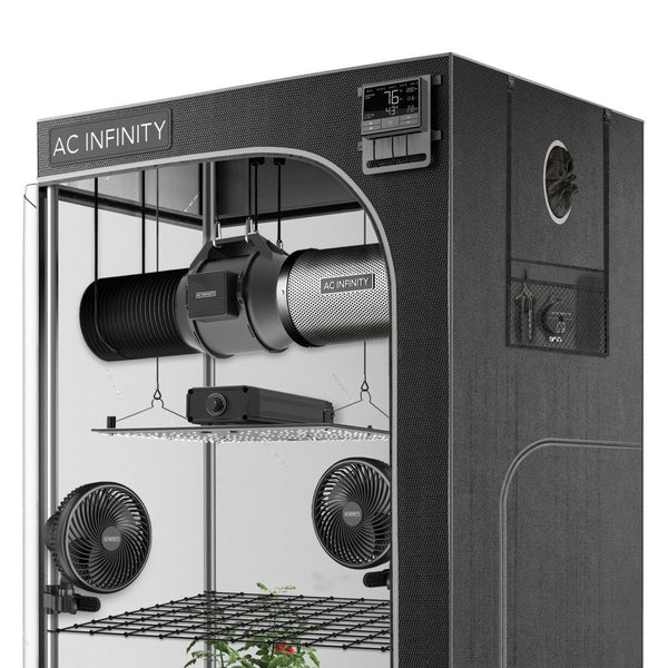 AC Infinity ADVANCE Grow Tent System 4' x 4' | 4-plant Kit | Integrated Smart Controls To Automate Ventilation, Circulation, Full Spectrum LED Grow Light AC-PKB44