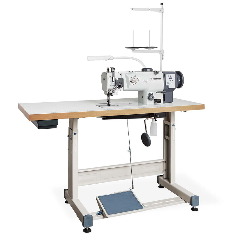 Lockstitch Walking Foot Sewing Machine with Direct Drive, Index Stitching and Foot Height Adjuster