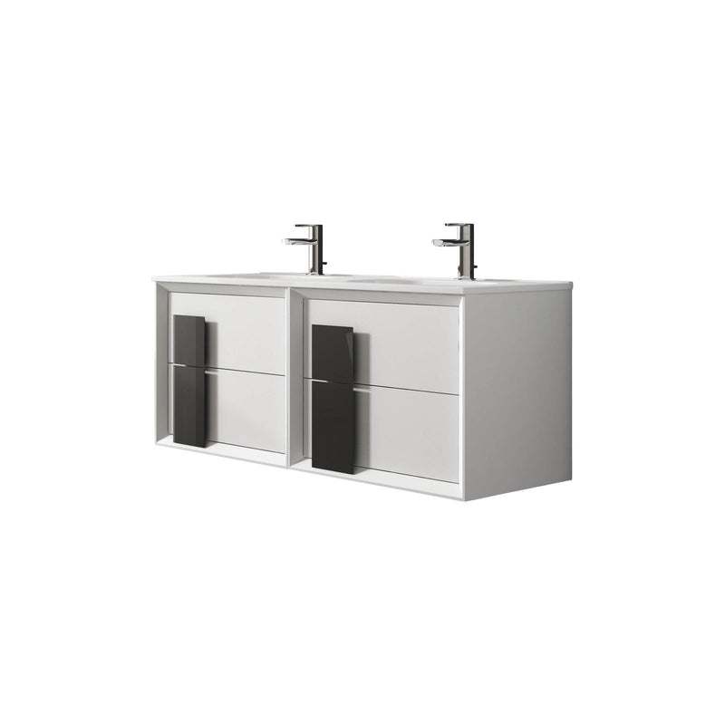 Lucena Bath 48" Décor Cristal Floating Vanity in White / Black / Grey - Backyard Provider