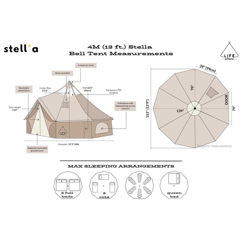 13' (4M) Stella™ Stargazing Canvas Tent - Backyard Provider