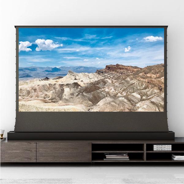 VIVIDSTORM S 3D ALR Motorized Tension Floor Rising Obsidian Long Throw Projector Screen High Gain