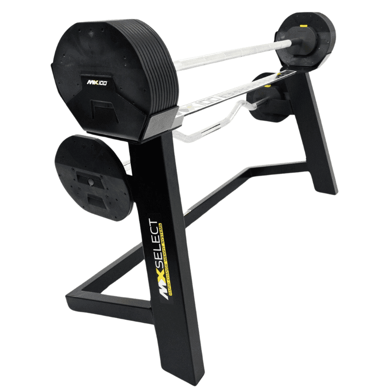 MX100 Rapid Change Adjustable Barbell / Curl Bar System (28 lbs to 100 lbs) - Backyard Provider