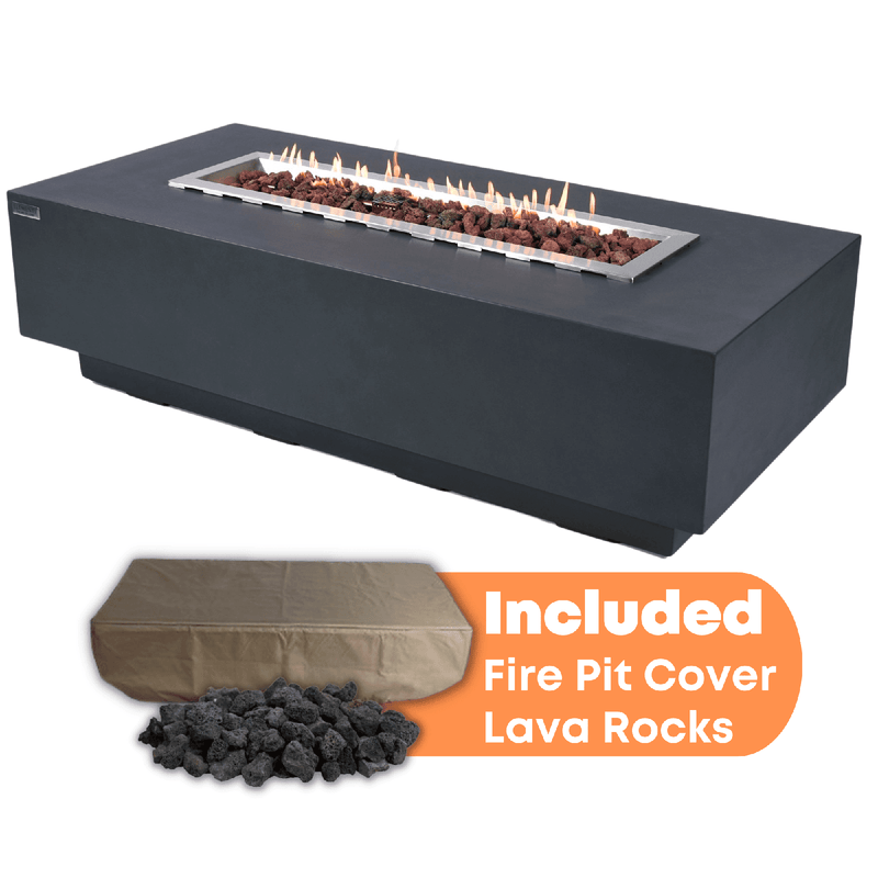 Elementi - Granville Rectangular Concrete Fire Pit Table OFG121