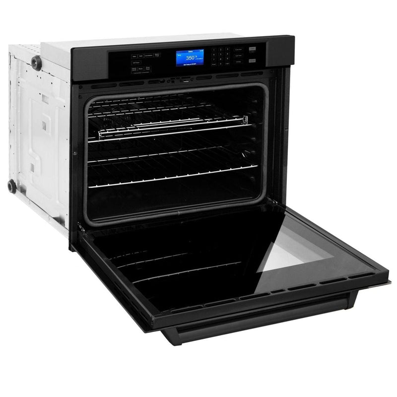 ZLINE 30 in. Professional Single Wall Oven in Black Stainless Steel with Self-Cleaning, AWS-BS-30