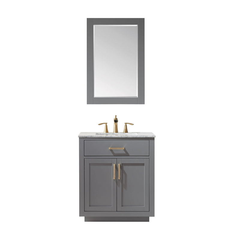 Altair Designs Ivy 30" Single Bathroom Vanity Set with Carrara White Marble Countertop - 531030-WH-CA-NM - Backyard Provider