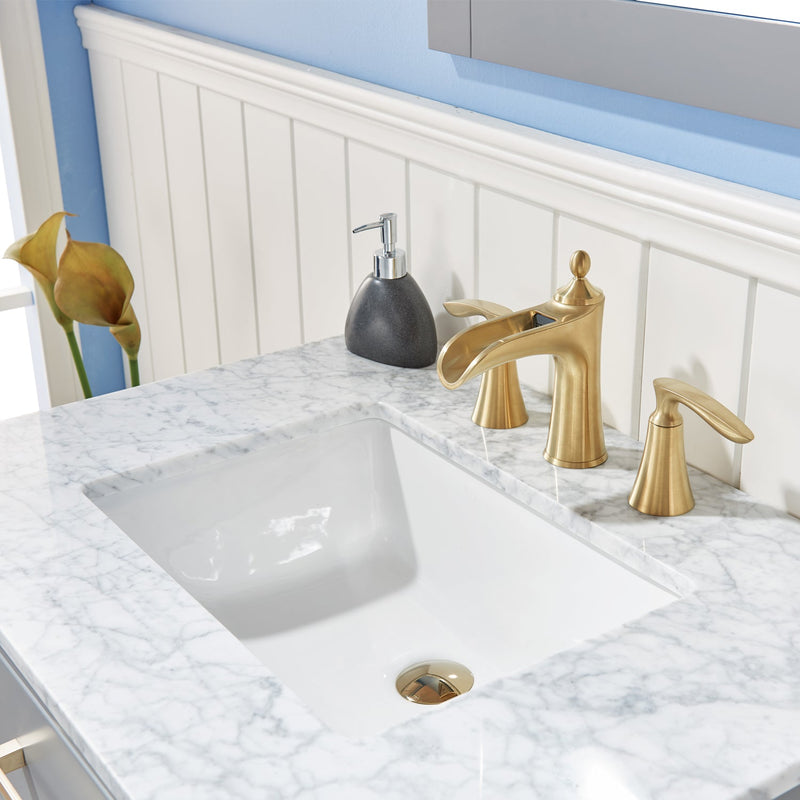 Altair Designs Ivy 30" Single Bathroom Vanity Set with Carrara White Marble Countertop - 531030-WH-CA-NM - Backyard Provider