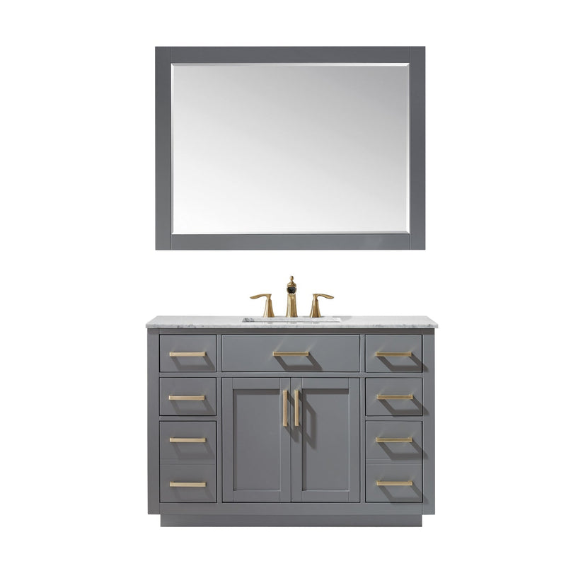 Altair Designs Ivy 48" Single Bathroom Vanity Set with Carrara White Marble Countertop - 531048-WH-CA-NM - Backyard Provider