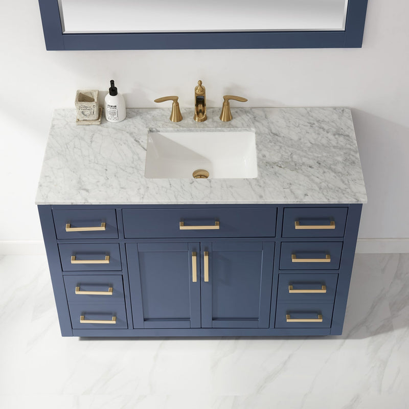 Altair Designs Ivy 48" Single Bathroom Vanity Set with Carrara White Marble Countertop - 531048-WH-CA-NM - Backyard Provider