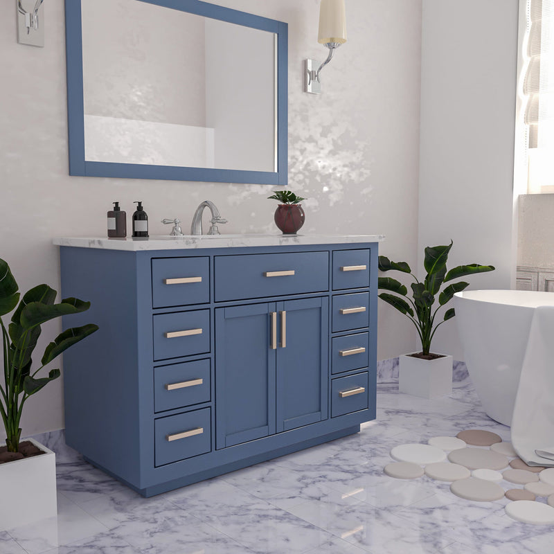 Altair Designs Ivy 48" Single Bathroom Vanity Set with Carrara White Marble Countertop - 531048-WH-CA-NM - Backyard Provider