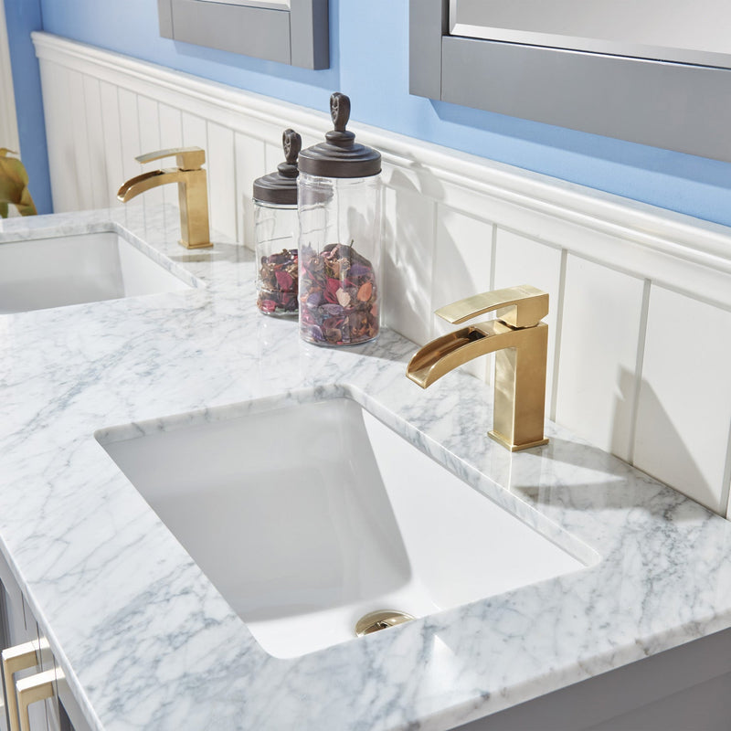 Altair Designs Remi 60" Double Bathroom Vanity Set with Marble Countertop - 532060-WH-CA-NM - Backyard Provider