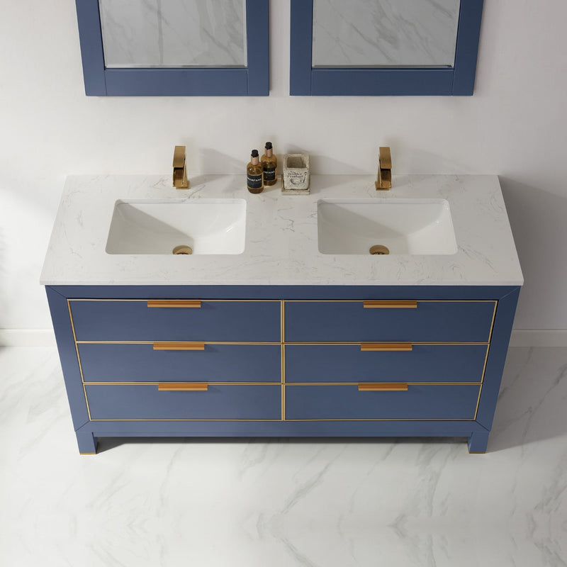 Altair Designs Jackson 60" Double Bathroom Vanity Set with Composite Stone Countertop - 533060-RB-AW-NM - Backyard Provider