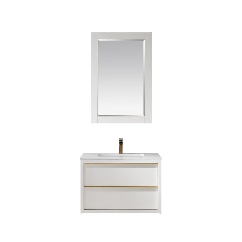 Altair Designs Morgan 30" Single Bathroom Vanity Set in White and Composite Aosta White Stone Countertop - 534030-WH-AW-NM - Backyard Provider