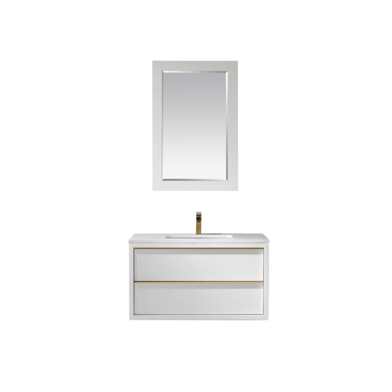 Altair Designs Morgan 36" Single Bathroom Vanity Set in White and Composite Aosta White Stone Countertop - 534036-WH-AW-NM - Backyard Provider