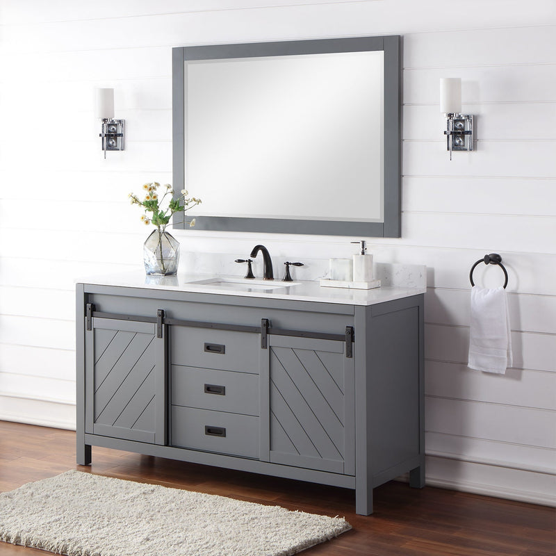 Altair Designs Kinsley 60" Single Bathroom Vanity Set with Aosta White Marble Countertop - 536060S-WH-AW-NM - Backyard Provider