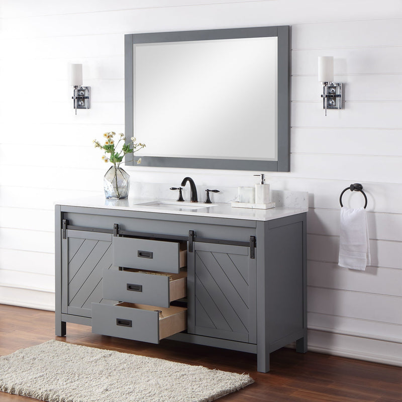 Altair Designs Kinsley 60" Single Bathroom Vanity Set with Aosta White Marble Countertop - 536060S-WH-AW-NM - Backyard Provider