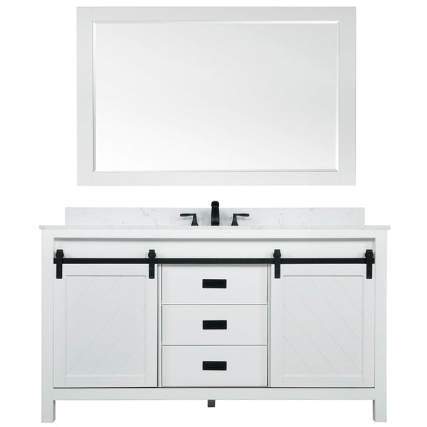 Altair Designs Kinsley 60" Single Bathroom Vanity Set with Aosta White Marble Countertop - 536060S-WH-AW-NM - Backyard Provider