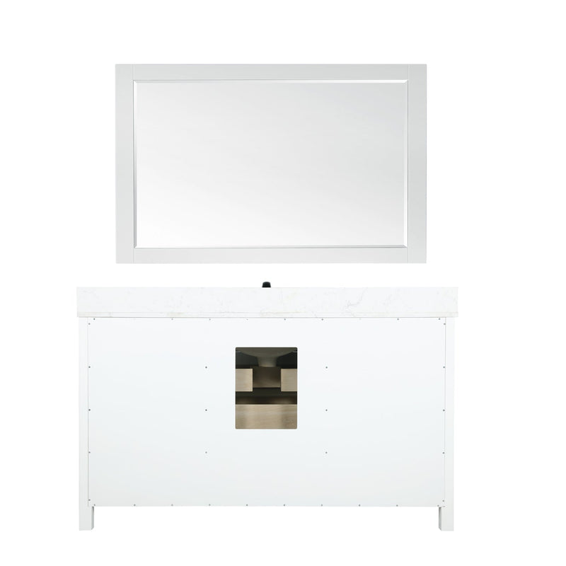 Altair Designs Kinsley 60" Single Bathroom Vanity Set with Aosta White Marble Countertop - 536060S-WH-AW-NM - Backyard Provider